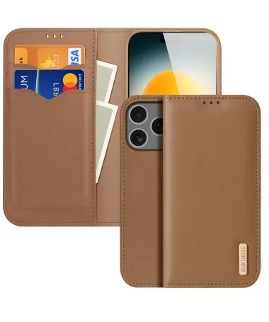 Housse iPhone 17 Pro Max Premium Portefeuille | HIVO Marron Clair - photo 10