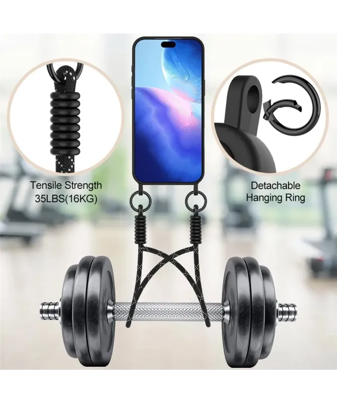 Coque avec Mini Cordon iPhone 17 Pro Max Silicone et Porte-carte