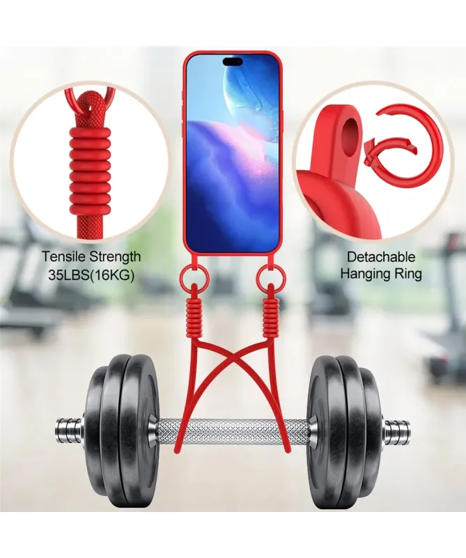 Coque avec Mini Cordon iPhone 17 Pro Max Silicone et Porte-carte