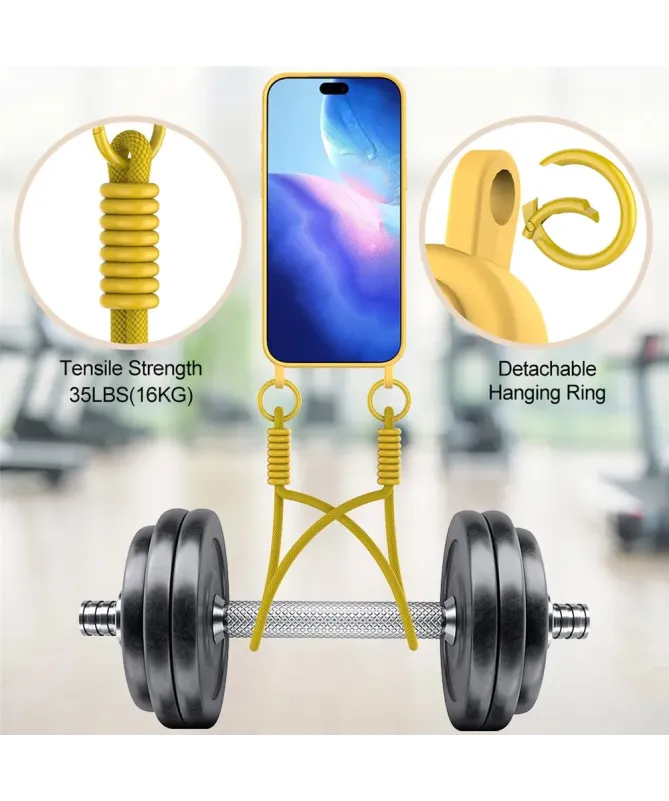 Coque avec Mini Cordon iPhone 17 Pro Max Silicone et Porte-carte
