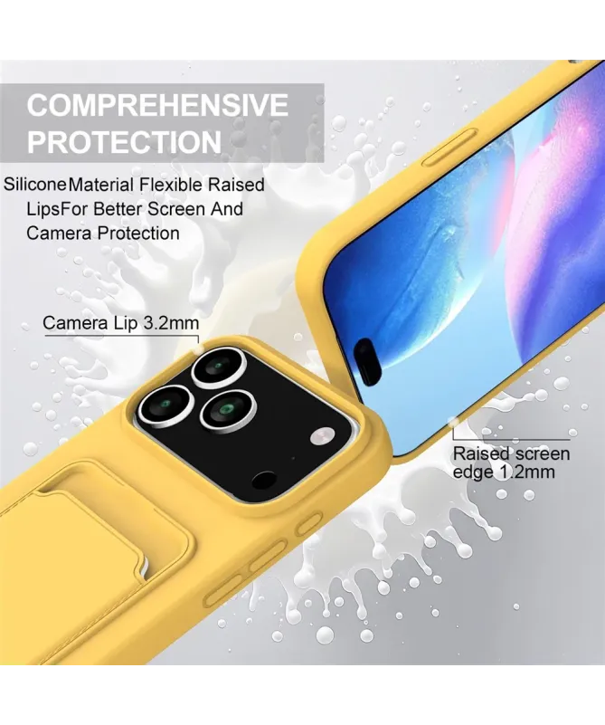 Coque avec Mini Cordon iPhone 17 Pro Max Silicone et Porte-carte