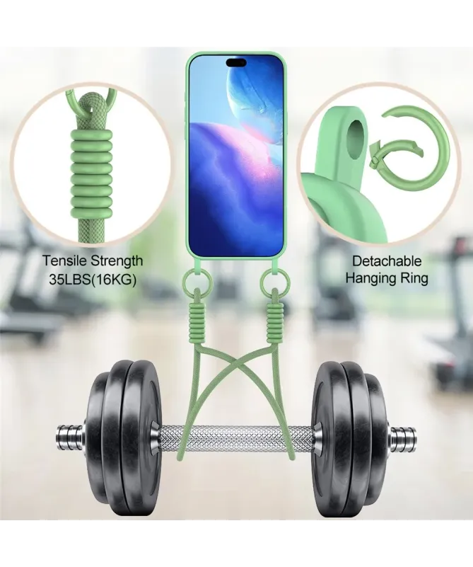Coque avec Mini Cordon iPhone 17 Pro Max Silicone et Porte-carte