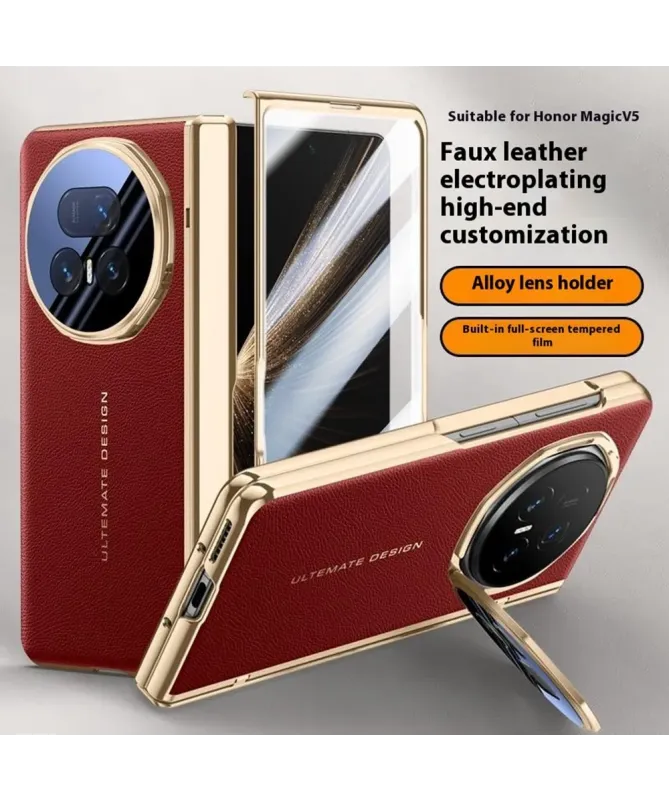 Coque Honor Magic V5 Protection Intégrale Cuir et Support