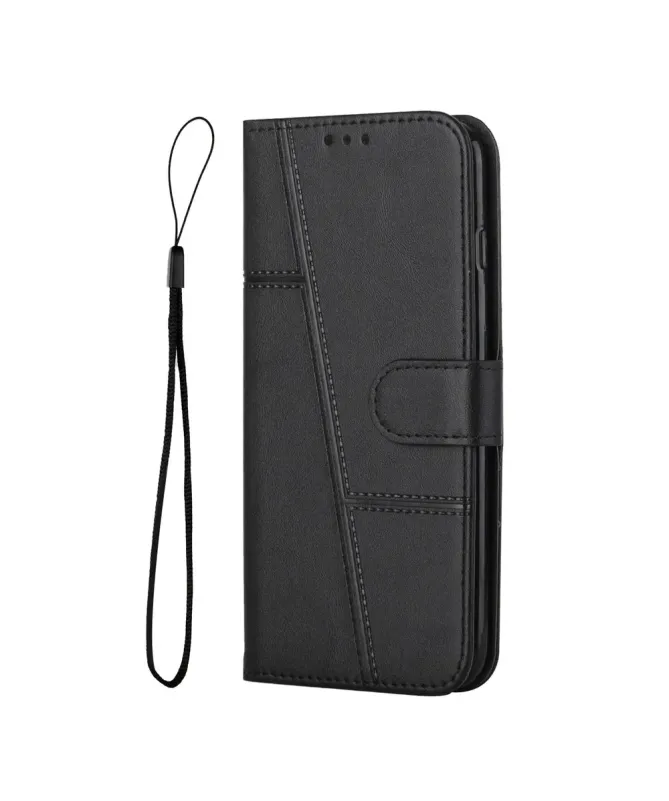 Housse iPhone 17 Pro Max Effet Cuir Lignes Gravées