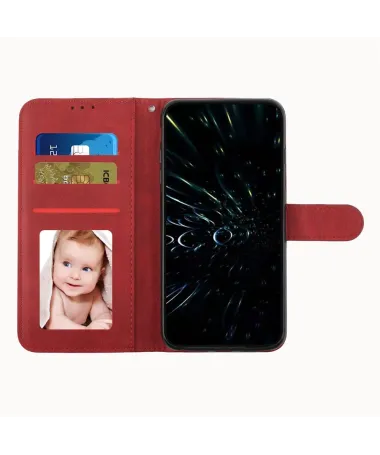 Housse iPhone 17 Pro Max Effet Cuir Lignes Gravées Rouge - photo 13