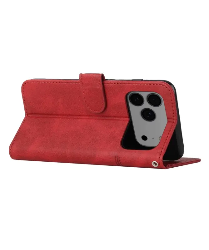 Housse iPhone 17 Pro Max Effet Cuir Lignes Gravées