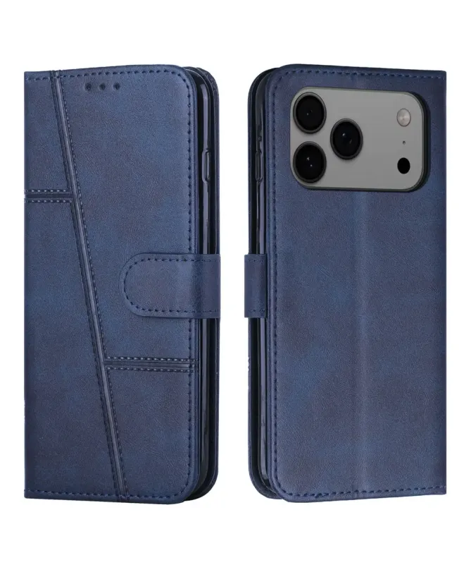 Housse iPhone 17 Pro Max Effet Cuir Lignes Gravées