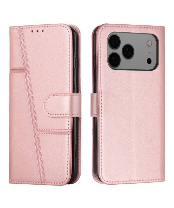 Housse iPhone 17 Pro Max Effet Cuir Lignes Gravées