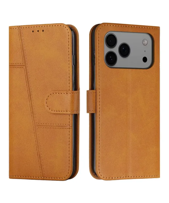 Housse iPhone 17 Pro Max Effet Cuir Lignes Gravées