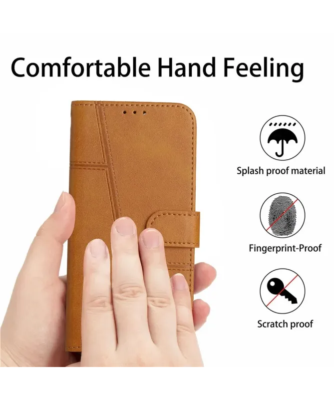 Housse iPhone 17 Pro Max Effet Cuir Lignes Gravées