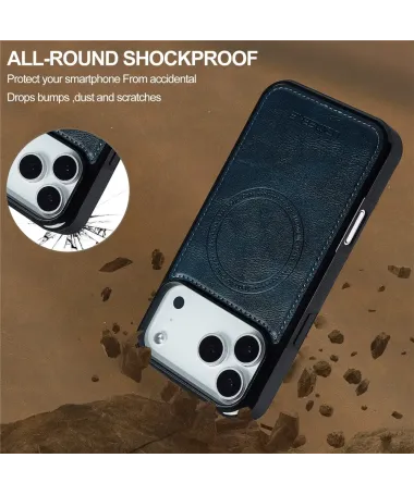 Coque iPhone 17 Pro Max MagSafe | Toucher Cuir Bleu marine - photo 14