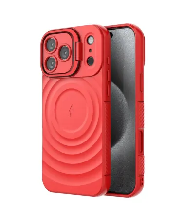 Coque iPhone 17 Pro Max Design Ondulé | MagSafe et Support Rouge - photo 21