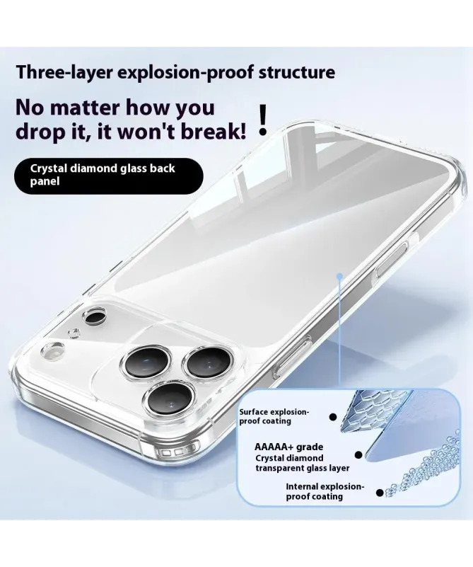 Coque iPhone 17 Pro Max Antichoc avec Dos en Verre