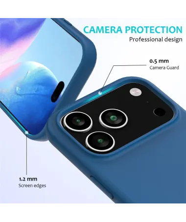 Coque iPhone 17 Pro Max Silicone | Toucher Soyeux Bleu - photo 26