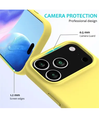Coque iPhone 17 Pro Max Silicone | Toucher Soyeux Jaune - photo 58