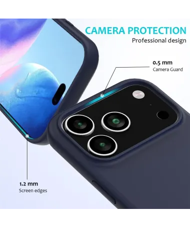 Coque iPhone 17 Pro Max Silicone | Toucher Soyeux Bleu marine - photo 82