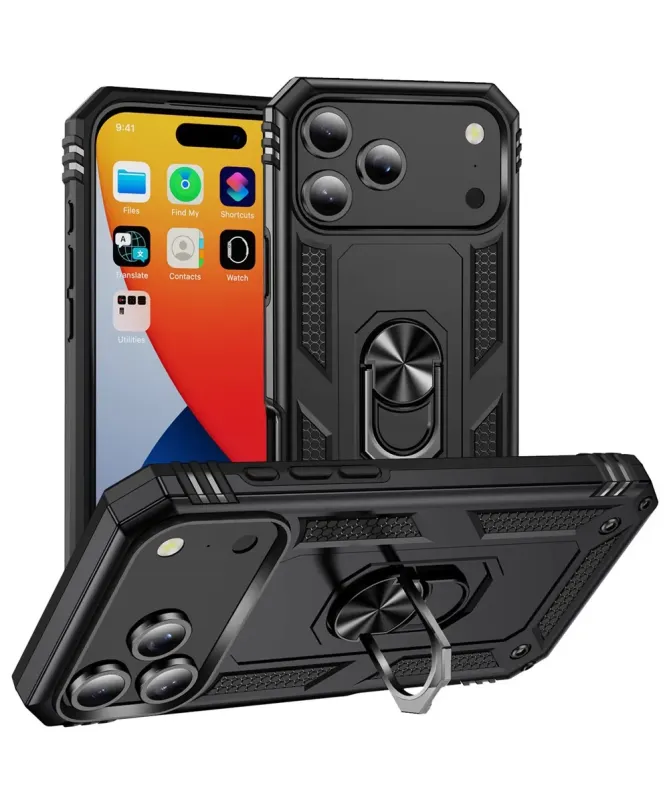 Coque iPhone 17 Pro Max Hybride Fonction Support Noir