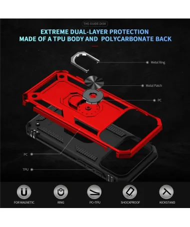 Coque iPhone 17 Pro Max Hybride Fonction Support Rouge - photo 9