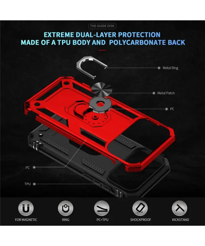 Coque iPhone 17 Pro Max Hybride Fonction Support Rouge - photo 9