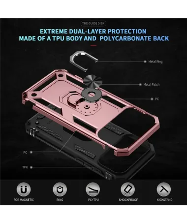 Coque iPhone 17 Pro Max Hybride Fonction Support Or Rose - photo 30