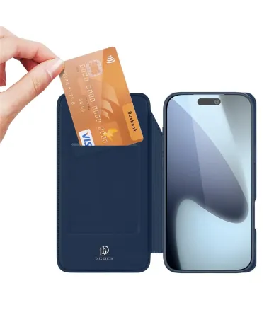 Housse iPhone 17 Pro Max Revêtement Satiné Bleu marine - photo 10