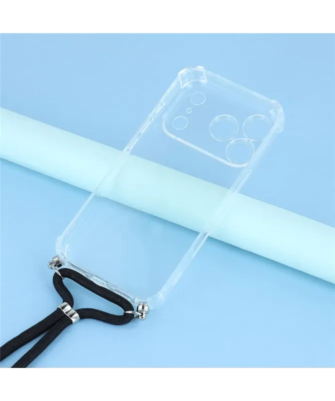 Coque iPhone 17 Pro Max transparente avec cordon | Cléos