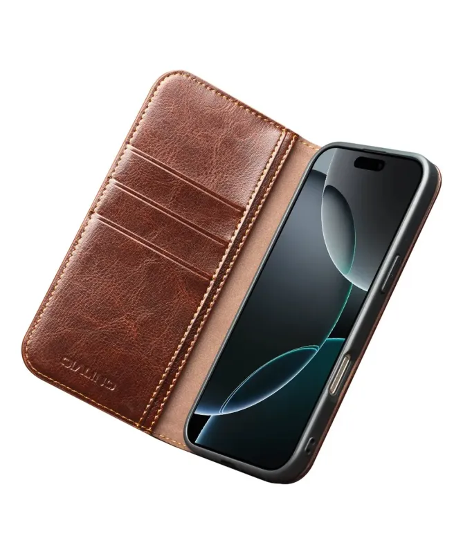 Housse iPhone 17 Pro Max fait main en cuir véritable