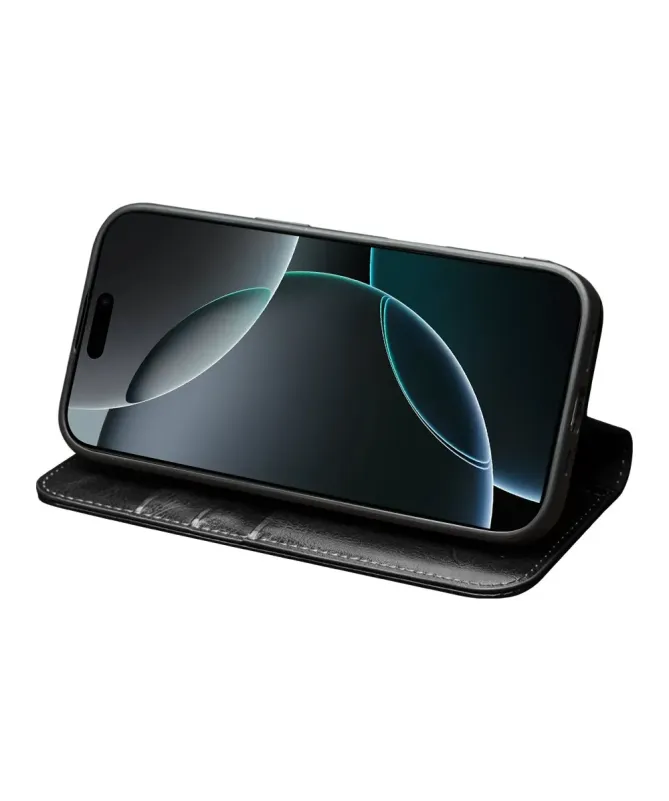 Housse iPhone 17 Pro Max fait main en cuir véritable