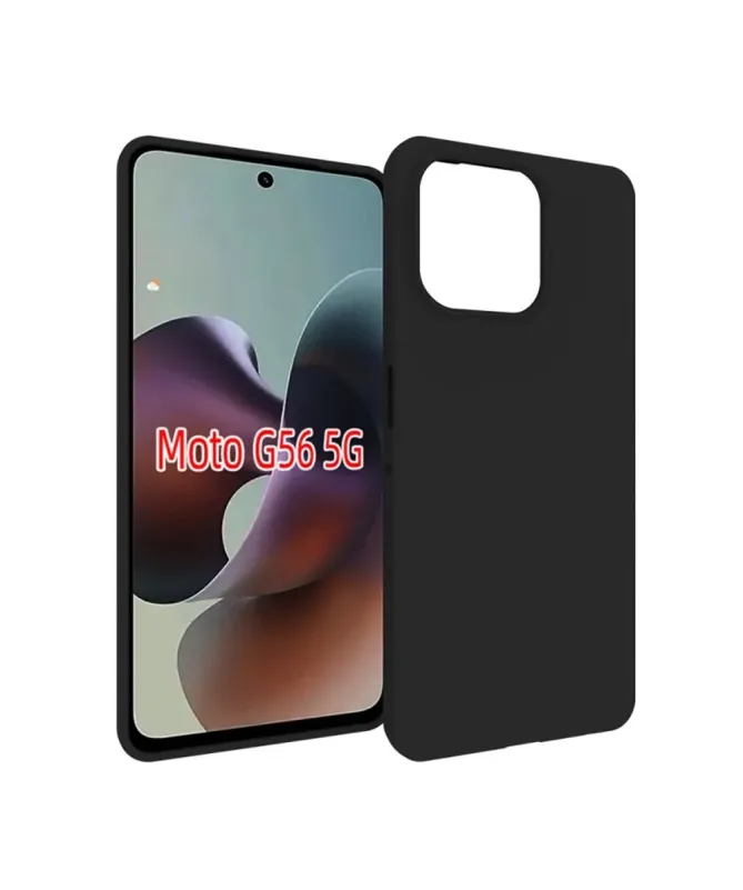 Coque Noire Mat Moto G56 5G avec Verre Trempé
