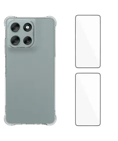 Pack Moto G56 5G | Coque Coins Renforcés Transparente avec 2 Verre Tre