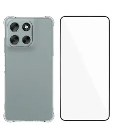 Pack Moto G56 5G | Coque Coins Renforcés Transparente avec Verre Tremp