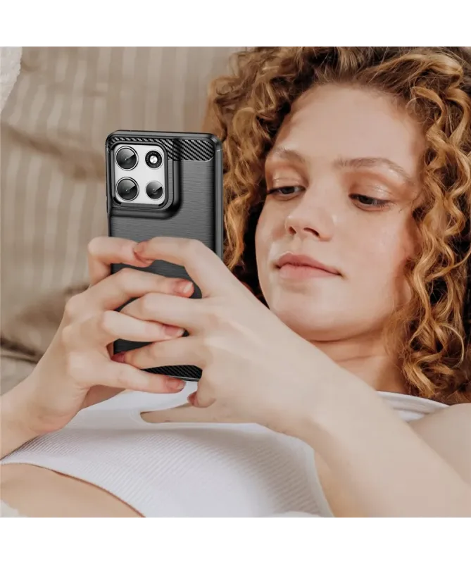 Coque Moto G56 5G flexible effet brossé