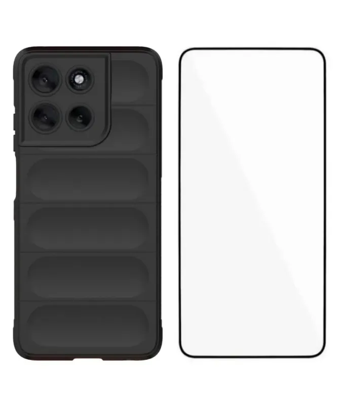 Coque Moto G56 5G Rugged silicone avec verre trempé