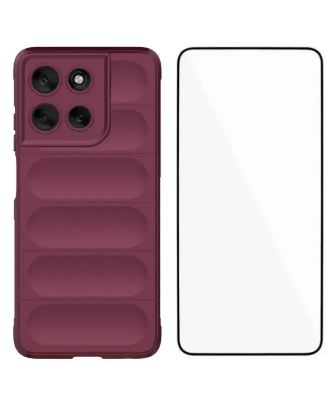 Coque Moto G56 5G Rugged silicone avec verre trempé