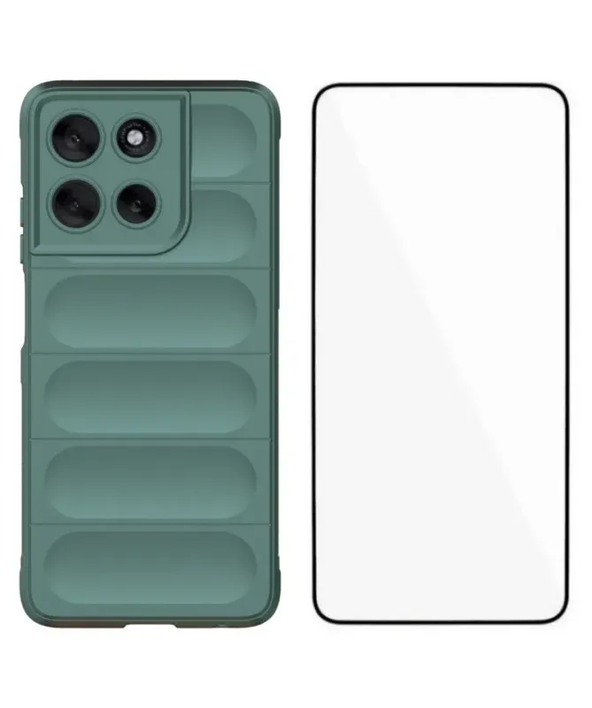 Coque Moto G56 5G Rugged silicone avec verre trempé