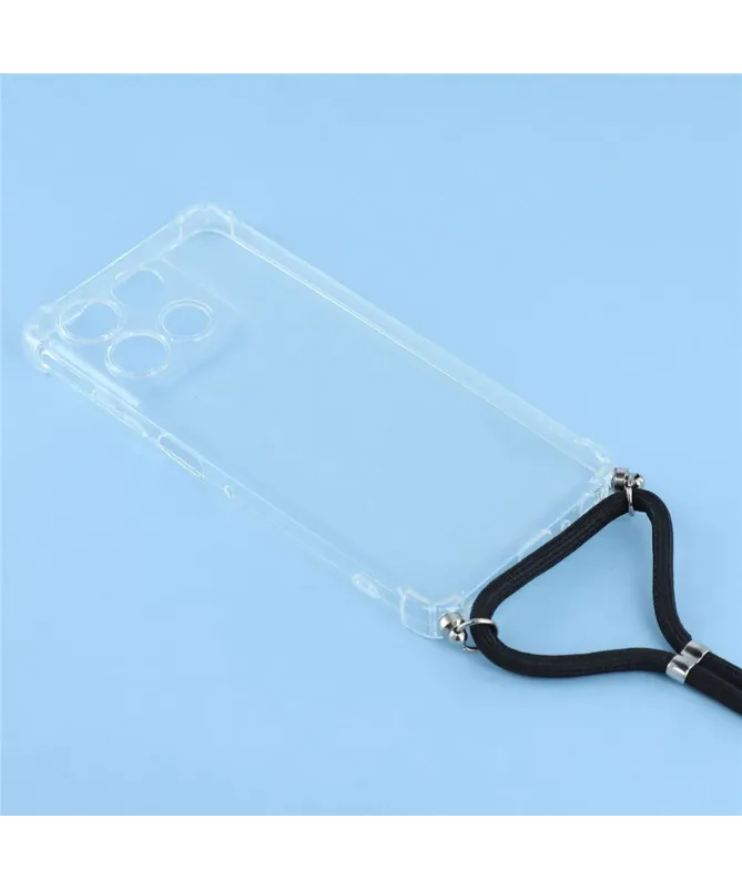 Coque Moto G56 5G transparente avec cordon | Cléos