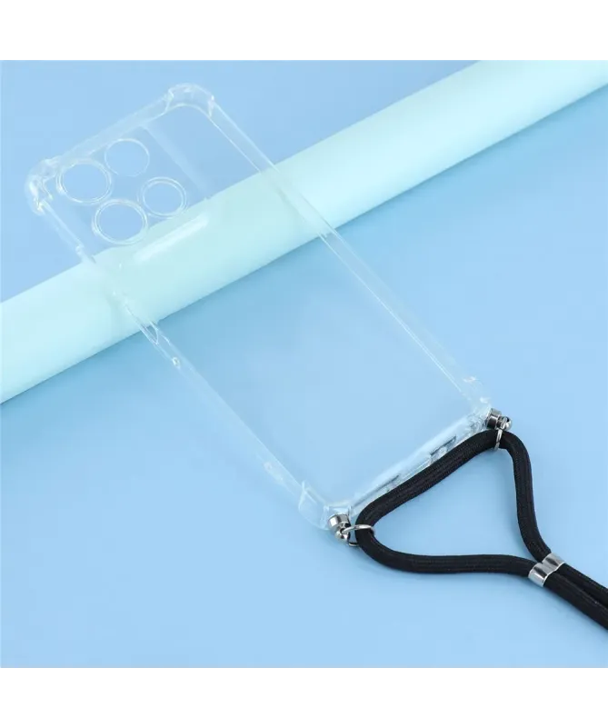 Coque Moto G56 5G transparente avec cordon | Cléos