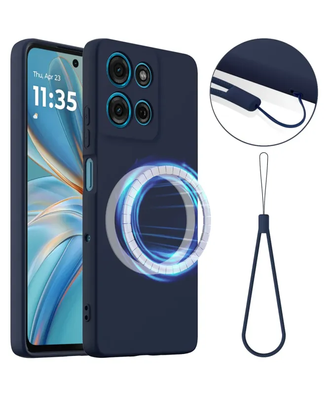 Coque Moto G56 5G Silicone Liquide MagSafe, Lanière