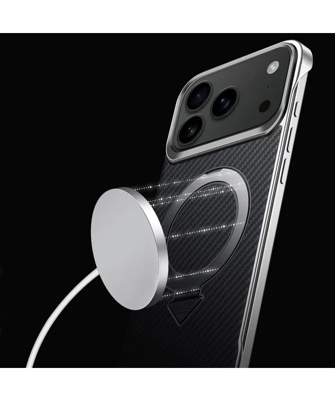Coque iPhone 17 Pro Max | Fibre Carbone MagSafe avec Support