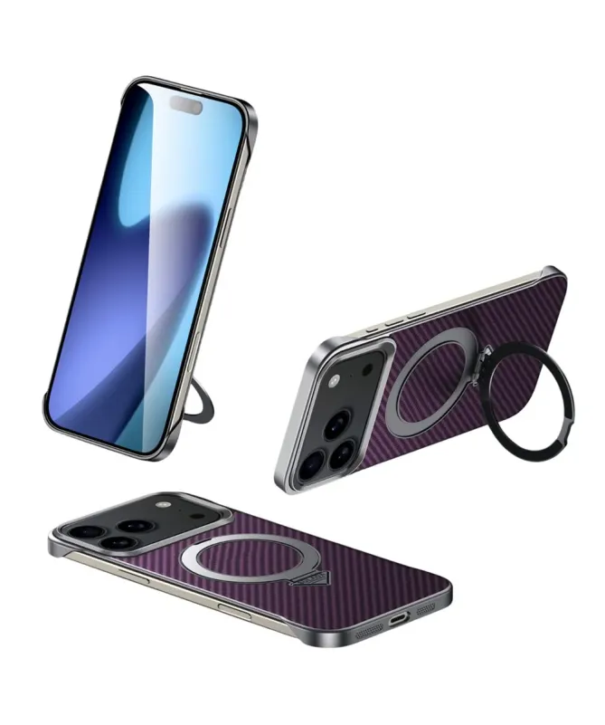 Coque iPhone 17 Pro Max | Fibre Carbone MagSafe avec Support