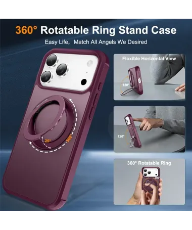 Coque iPhone 17 Pro Max | Antichoc MagSafe avec Anneau Vin Rouge - photo 20