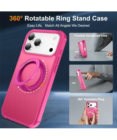 Coque iPhone 17 Pro Max | Antichoc MagSafe avec Anneau Magenta - photo 26
