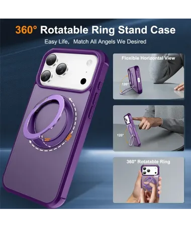 Coque iPhone 17 Pro Max | Antichoc MagSafe avec Anneau Violet - photo 32
