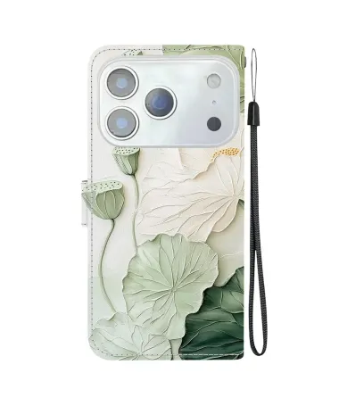Housse iPhone 17 Pro Max portefeuille motif Lotus