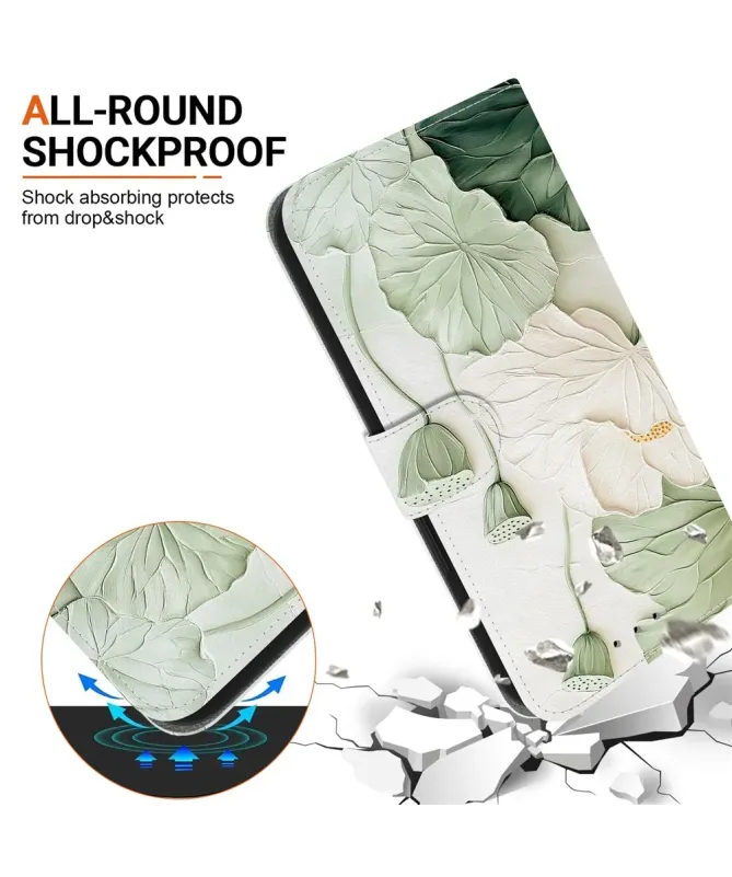 Housse iPhone 17 Pro Max portefeuille motif Lotus