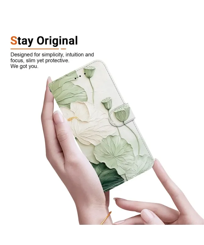 Housse iPhone 17 Pro Max portefeuille motif Lotus