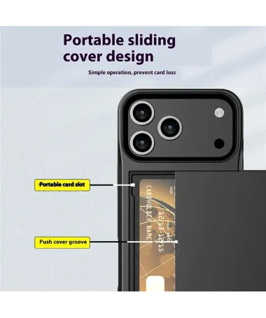 Coque iPhone 17 Pro Max LoCard effet mat porte cartes