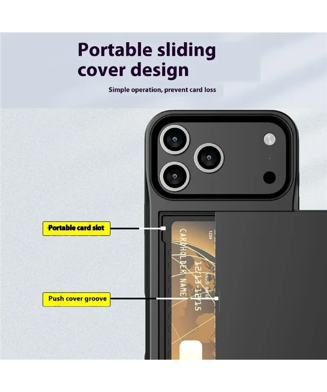 Coque iPhone 17 Pro Max LoCard effet mat porte cartes