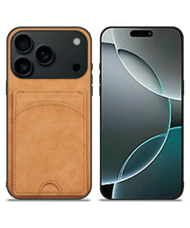 Coque iPhone 17 Pro Max | Étui Cuir Carte & Support