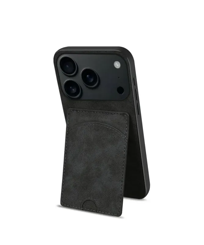 Coque iPhone 17 Pro Max | Étui Cuir Carte & Support